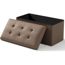 OS MOTOR Ottoman Bench with Storage Foldable Footrest 15 x 30 x 15 Inch Bed Bench Toy Box Storage Box for Living Room Bedroom Hallway Entryway Brown
