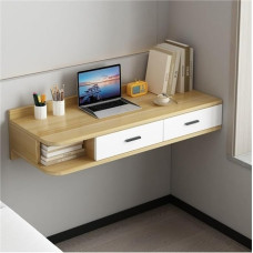 Schwebende Schubladen mit offenem Stauraum, an der Wand montierter Schminktisch, platzsparende Schublade, an der Wand montierter Nachttisch für Schlafzimmer, Wohnzimmer, Büro (natürlich, 47,2 x 15,7