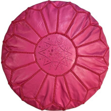 Genuine Leather Handmade Moroccan Stool Luxury 100% Genuine Leather Unfilled (Teal)