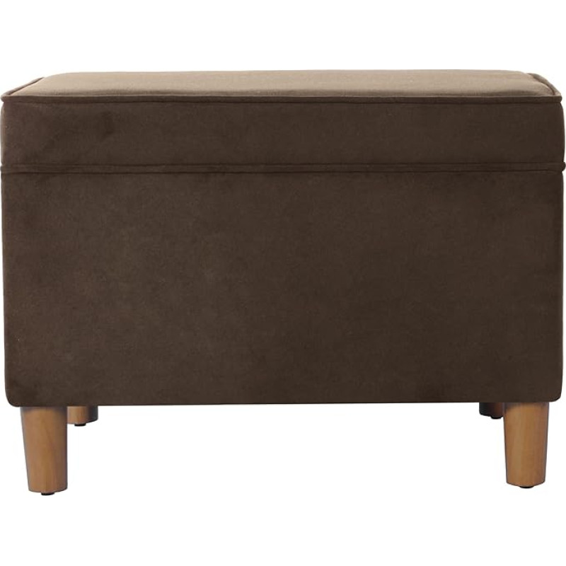 HomePop Dinah Ottomane mit Stauraum, 61 cm, Schokoladenbrauner Samt