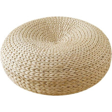 Kitabetty Meditation Mat Handmade Straw Meditation Cushion Soft Breathable Knitted Tatami Pillows Soft Yoga Mat Hand Woven Tatami Floor Cushion 45 x 15 cm