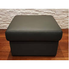 Quattro Meble Dark Grey Real Leather Stool Cowhide Seat Cube 60 x 55 cm
