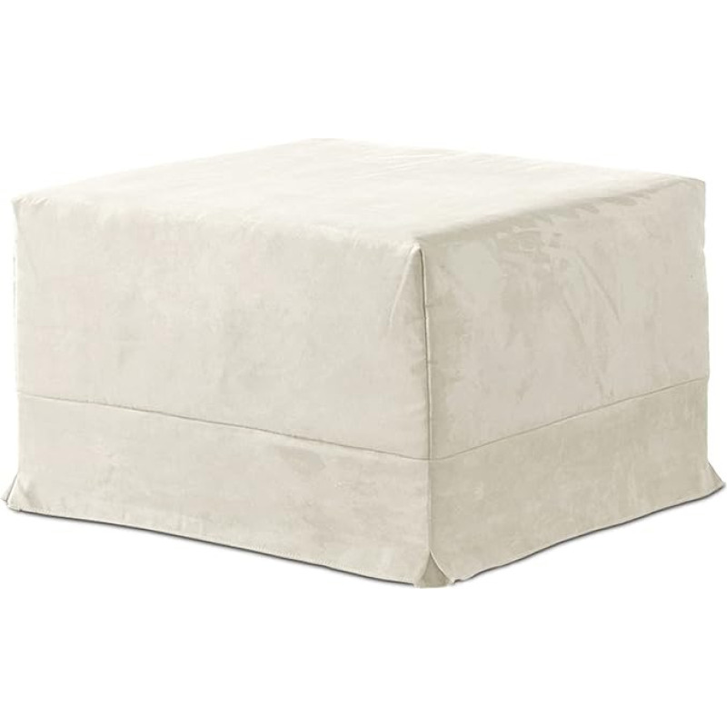 EVERGREENWEB Folding Stool with Single Bed Mattress Made of Water Foam, 10 cm High, Removable Cover, Hypoallergenic, Suitable for Bedroom or Living Room (Quilted Suede, Beige)