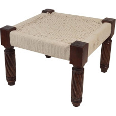 GURU SHOP Model 11 Stool with Woven Seat 32 x 42 x 42 cm Beige