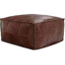 SIMPLIHOME Sheffield Boho Style Square Stool 26