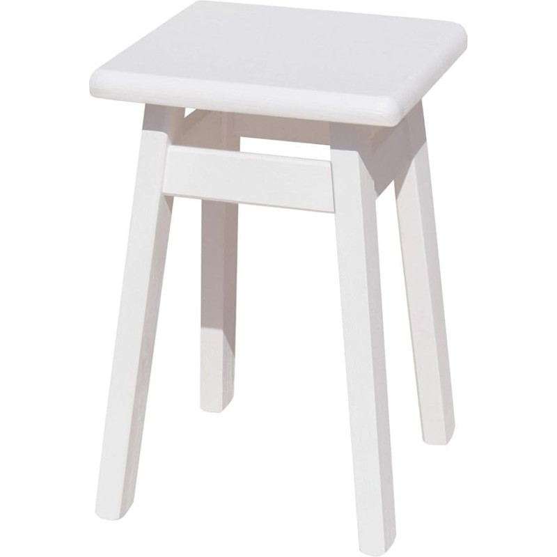 k koma Schemel Pine Wood Stool Solid Wood (White)