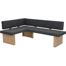 Hela Tische, Linn nurgapink, kootud kangas, antratsiit, puust raam, käsitöö tamm, kokkupandav, kandevõime ca 300 kg, mõõdud 200 x 140 x 83 cm.