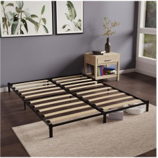 Dreamzie metallist voodi 120 x 200 cm lamelliraamiga, voodiraam puidust lamellidega, voodiraam 120 x 200 cm, kõrgus 25 cm, must