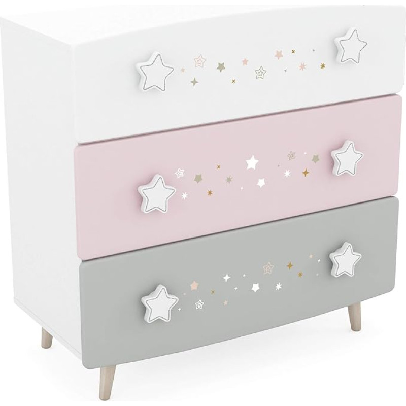 habeig Laste kapp Sky Stars lastetuba kapi printsess Sideboard sahtli uksega suur (roosa/valge/hall #443)