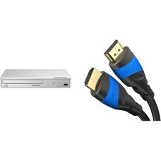 Panasonic DMP-BDT168EG kompaktne 3D Blu-ray mängija (Full HD Upscaling) Silver & KabelDirekt - 1,5 m - 4K HDMI kaabel (4K @ 120Hz & 4K @ 60Hz vaatemängulise Ultra HD elamuse jaoks Must)