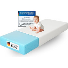 Arensberger Nora laste madrats Beebimadrats 60 x 120 cm Kõrgus 12 cm Pesemis- ja eemaldatav kate Punkti-elastiline geel-vahuga noorte madrats Allergiasõbralik Premium kate
