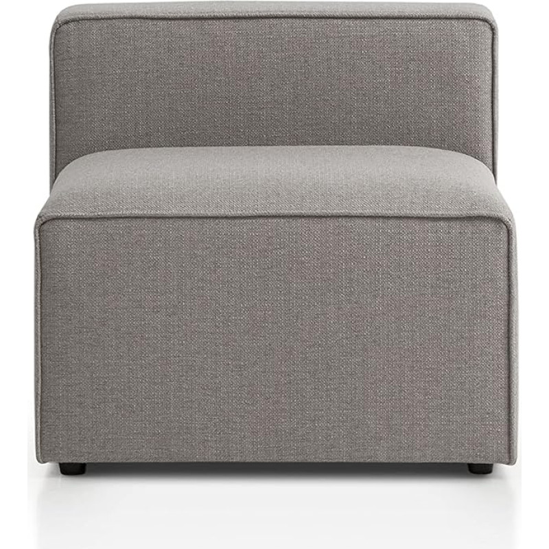 Traumnacht Genoa moodulsofa, individuaalselt kombineeritav elutuba, istmeelement ilma käeosadeta, vastupidav mööblikangas, toodetud Saksa kvaliteedistandardi järgi, helehall