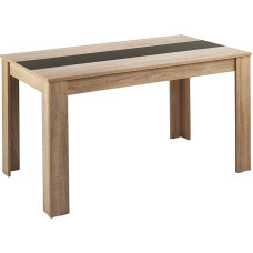 byLIVING NORI Dining Table / Kitchen Table 120 cm / Dining Room Table in Sonoma Oak Look Light Brown / Reversible Top in the Middle Choice of Black or White / 120 x 80 x 75 cm (L x W x H)