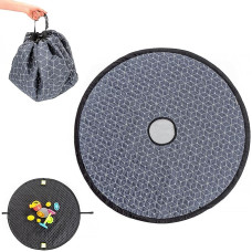 Zamboo 2-in-1 Sand Toy Bag and Playground Blanket - Practical Bag for Toys and Water-Repellent Seat Pad - Black Grey