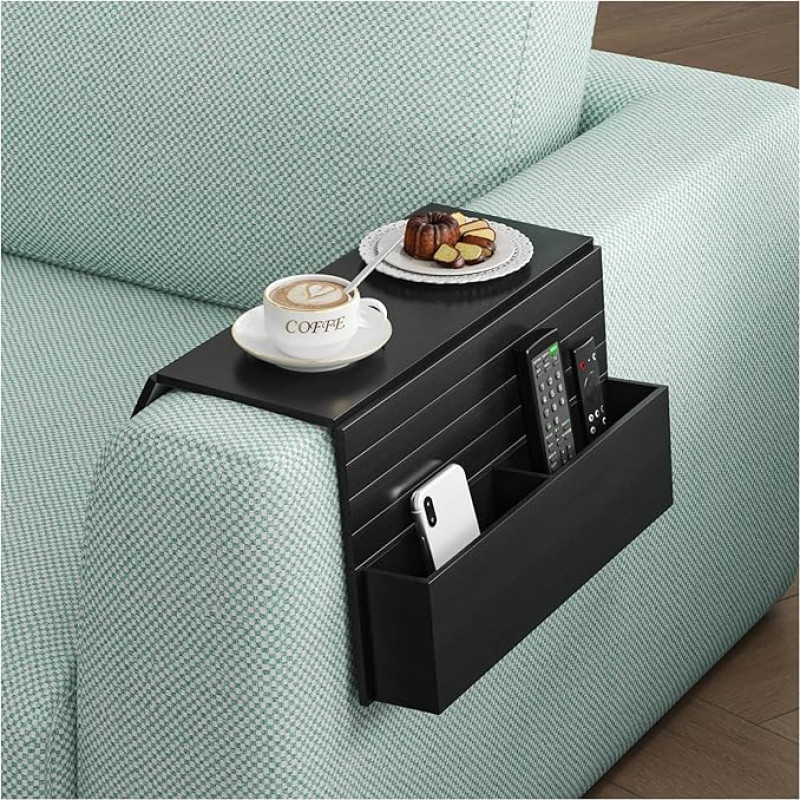 DIDAINT Sofa Tray Armrest Sofa Tray Armrests Tray Couch Shelf for Sofa Back - Practical Sofa Shelf, Black, Flexible Design