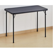 KAIHAOWIN Folding Table 47 x 97 x 70 cm, Camping Table Foldable with Powder-Coated Steel Legs, Desk Black, Dining Table without Assembly for Kitchen, Living Room and Garden