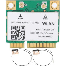 Wireless Network Card Dual Band 7265HMW 802.11AC PCI-E WLAN BT4.2 Adapter + 2 Antenna PCI-E Network Card WiFi Card for PC with Bluetooth