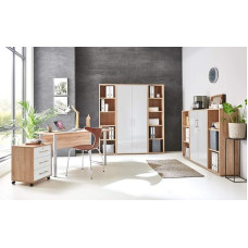 moebel-dich-auf.de Tabor Office 5 Office Furniture Complete Set Sonoma Oak / White High Gloss