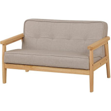 DGBAOBEI Kids Sofa PVC Leather Armrest Couch Wooden Frame Legs 2 Seater Kids Sofas for Boys Girls (Light Grey)