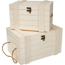 Rayher Set Wooden Boxes, 30x20,5x17,3cm+24x16x15,5cm, Wood Colour, 30.2 x 21.2 x 18 cm