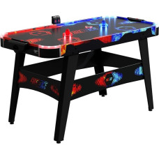 Carromco Air Hockey Table Fire & Ice - Air Hockey Game Table with LED Light Effects - with Ventilated Playing Field, Illuminated Pucks and Electronic Score Counter - Weight 18 kg, Plain