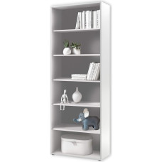 Stella Trading Pronto Filing Shelf, Light Grey, High Standing Shelf with 6 Open Compartments, Modern Office Furniture Complete Set, 80 x 216 x 35 cm (W x H x D)