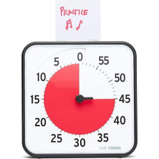 TIME TIMER Original Medium 19 x 19 cm - 60 Minute Visual Analogue Timer Clock - Optional Acoustic Alarm (Volume Control), No Loud Ticking, Time Management Device (Black)