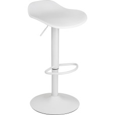 Baroni Home Bar Stool with Adjustable Height, Bar Chair with Scratch-Resistant Base and Footrest, Counter Stool for Kitchen, Restaurant and Bar, 41 x 40 x 64-86 cm, Pack of 1, White