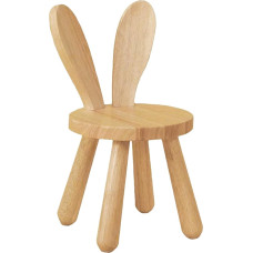 Ysislybin Solid Wood Chair, Children's Chair with Rabbit Ears, Backrest and Non-Slip Device, Rubber Wood Chair for Children, Children's Room, Children's Chair, 25 cm, Chair 25 cm