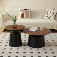 Coffee Table Modern Round Nesting Table Set for Living Room 50+70cm Small Center and Side Tables