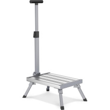 Aluminium Step Stool with Armrests, Folding Step Stool with Non-Slip Pad, Load Capacity 150kg, Suitable for Home, Kitchen, Bedroom, Bathroom and Camping