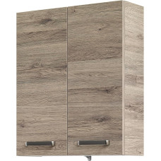 Pelipal Quickset 313 Bathroom Wall Cabinet in Sanremo Oak Terracotta Landscape Replica, 60 cm Wide, Bathroom Wall Cabinet with 2 Doors and 2 Shelves