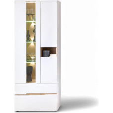 Memphis Coffee Table in White, Artisan Oak Look, Modern Sofa Table with Drawers and Shelf for Your Living Area, 110 x 40 x 65 cm (W x H x D)