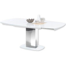 Jackson Extendable Dining Table in White, Extendable Column Table for Your Living Room and Dining Room, 130-190 x 75 x 105 cm (W x H x D)