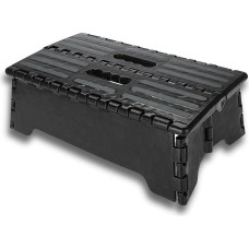 Half Step Folding Step Stool Black Ladder for Elderly Pregnant Women Bath Travellers Reduces Height of Door Steps