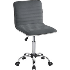 Yaheetech Ergonomic Office Chair, Desk Chair, Swivel Chair without Armrest, Executive Chair with Castors, Made of Velvet Fabric, Height-Adjustable, 360° Freely Rotatable, Dark Grey