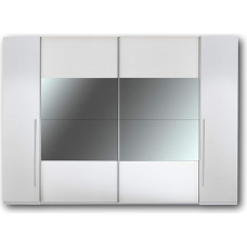 Mega Elegant Wardrobe with Lots of Storage Space - Versatile Sliding Door Wardrobe in White with Mirror - 315 x 226 x 60 cm (W x H x D)