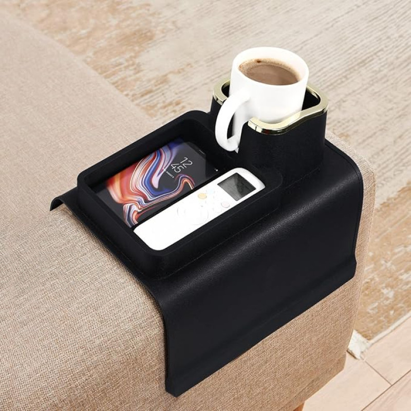 Cabilock Silicone Drink Holder for Couch: Leak-proof Non-Slip Reclining Table Tray Portable Coffee Drink Holder Arm Table Coffee Accessories Suitable for Reclining Table