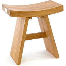 Divero Solid Stool Balut Teak Wood Treated Brown