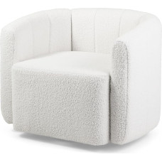 HOMASIS Modern Living Room Chair Upholstered with Armrests 360° Swivel Sloth Sofa Load 160kg for Living Room Bedroom Office White