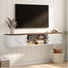 Flycity Country Style White Wall Mounted TV Cabinet