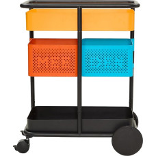 MEEDEN 3 Tier Rolling Cart: Metal Storage Cart with Wheels - Portable Tool Cart for Home, Office, Kitchen