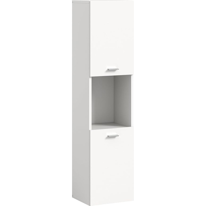 xonox.home Boston Bathroom Cabinet, Standing Wall Cabinet, Hanging Cupboard, White, Approx. 30 x 125 x 29 cm, Floor Standing/Hanging Mountable