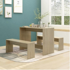 CKioict Corner Bench Dining Room Kitchen Furniture Dining Table Set 3-Piece Dining Set Sonoma Oak Wood Material Suitable for Dining Room Kitchen Living Room