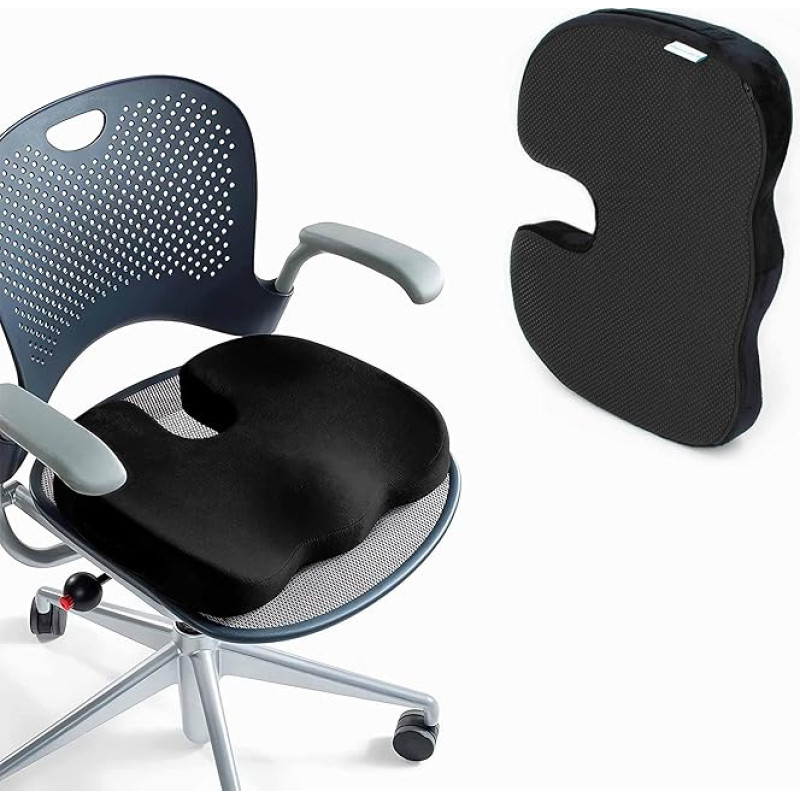 SHAPEVITAL Orthopaedic Seat Cushion - Ergonomic Seat Cushion for Office Chair and More - Relief of the Coccyx