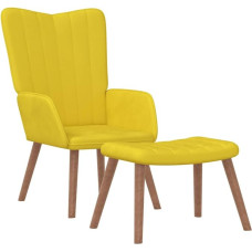 vidaXL Relaxing Chair with a Stool Armchair Kitchen Dining Living Room Side Accent Chair Seating Furniture Decor Footrest Mustard Yellow Velvet