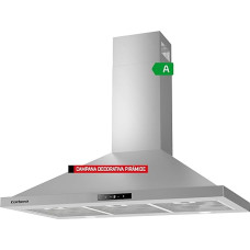 Decorative White Pyramid Cooker Hood 60cm Flow Rate 750m3/h 165W 3 Speed Aluminium Filter 3 Ply Carbon Filter Energy Class A