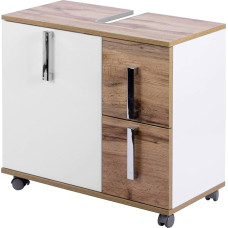 Schildmeyer Luca 135873 Vanity Unit Glossy White / Oak Country House 65.1 / 32.0 / 60.0 cm