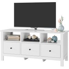 FOREHILL Lowboard TV Cabinet, White, TV Cabinet, TV Bench, TV Table, Scandinavian for Living Room, 108 x 40 x 50 cm