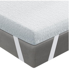 BedStory 10 cm Mattress Topper, 135 x 190 cm, Viscoelastic Mattress Topper with Cooling Gel, Memory Foam Topper, Removable and Washable Topper